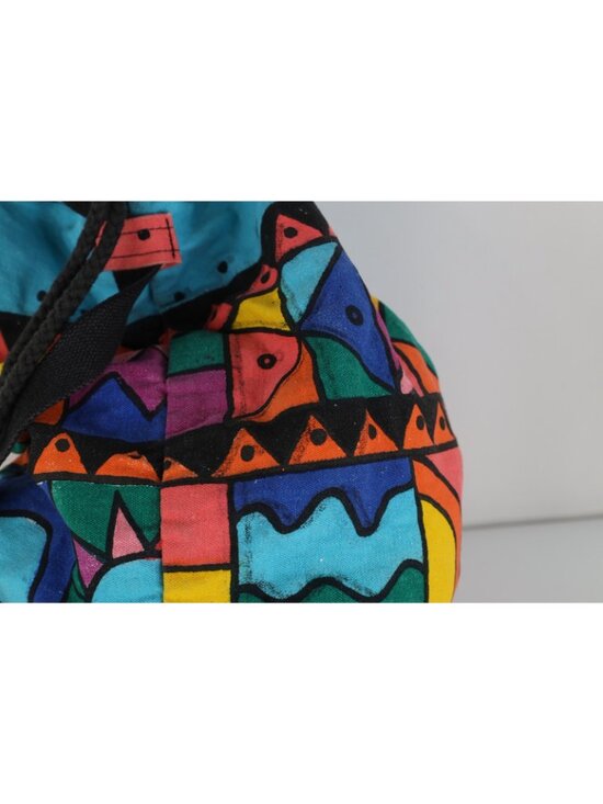 Vintage 90s Streetwear Distressed Rainbow Abstract Art Cinch Top Slingback Bag main image 5